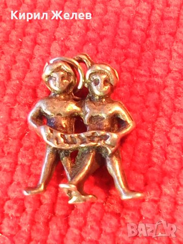 СТАР Сребърен ЗОДИАКАЛЕН АРТ МЕДАЛЬОН ЗОДИЯ БЛИЗНАЦИ СРЕБРО 800 ФИГУРАЛЕН АСТРОЛОГИЧЕН ПЕНДАНТ 25427, снимка 2 - Антикварни и старинни предмети - 39319673