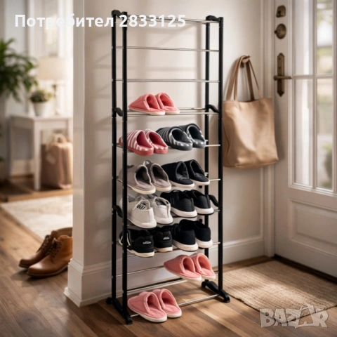 Метален органайзер за обувки XXL, 10 нива, за 30 чифта