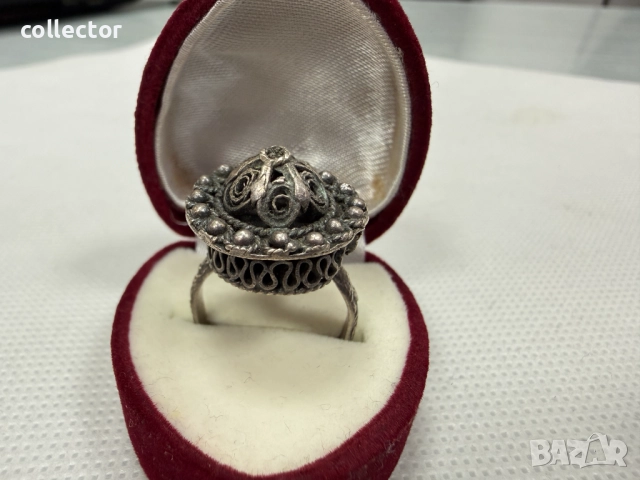 Болярски / филигранен сребърен пръстен. №7796, снимка 7 - Пръстени - 52928609