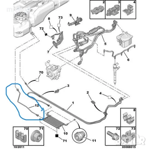 нов маркуч за гориво за пежо,ситроен mfl1196, снимка 2 - Части - 47543151