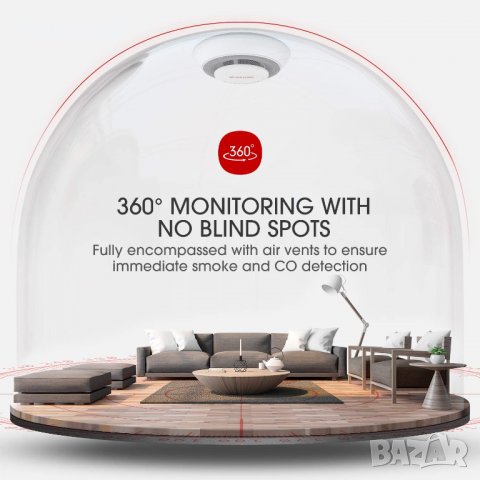 X-Sense 10-годишен алармен детектор за дим и въглероден окис с голям бутон за заглушаване, XP01, снимка 3 - Други стоки за дома - 39614549