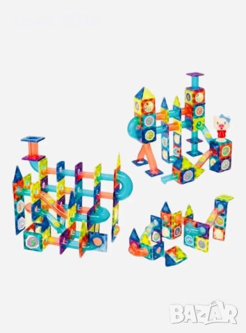 Голям Магнитен конструктор MAGIC MAGNETIC BLOCKS 126 части , снимка 3 - Конструктори - 42836771