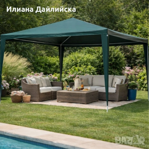 Просторна градинска шатра - стабилна конструкция и водоустойчива рамка., снимка 2 - Други - 53875475