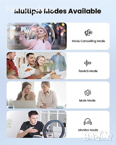 Нов Безжичен лаважен микрофон 2 броя за iPhone с отстраняване на шум, снимка 2 - Микрофони - 42826372