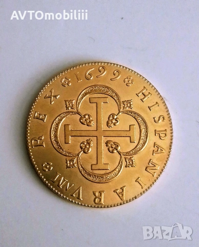 Позлатена средновековна испанска монета 1699 г
