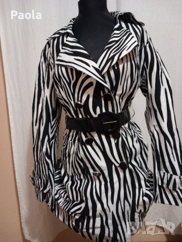 Страхотен зебров дамски шлифер, снимка 7 - Якета - 42796847