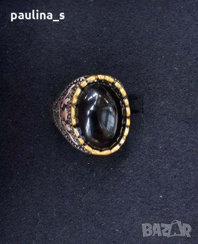 Винтидж пръстен с оксидация и бижутерски бронз , снимка 1 - Пръстени - 29130482