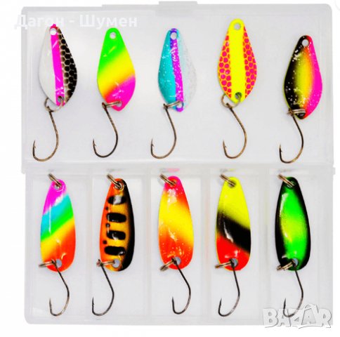 Комплект от 10 бр. клатушки в кутия - 2 гр. и 3 гр., снимка 2 - Такъми - 38943503