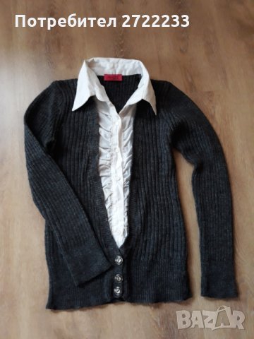 Дамски  пуловер жилетка  с риза