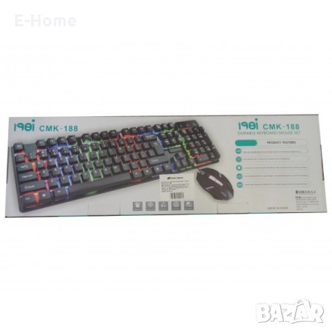 Светеща водоустойчива клавиатура с мишка за гейминг, снимка 2 - Клавиатури и мишки - 30917414