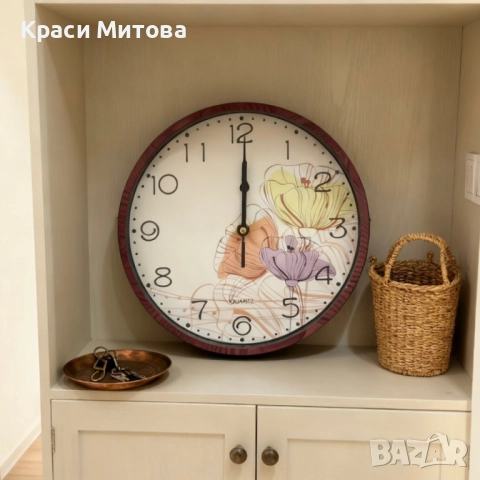 Стенен часовник Ø 25 см – стилен подарък за дом, уют и организация, снимка 2 - Други стоки за дома - 52997945