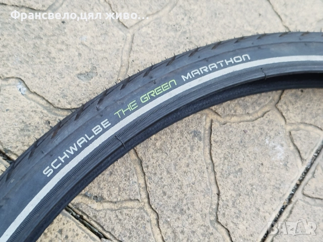 28 цола гума против пукане за велосипед колело schwalbe the green marathon , снимка 2 - Части за велосипеди - 53890970