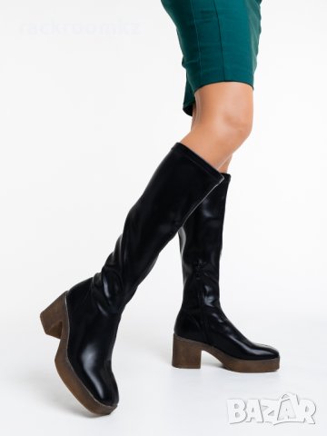 ЗИМНА РАЗПРОДАЖБА! Дамски чизми черни от кожа, снимка 6 - Дамски ботуши - 42536253