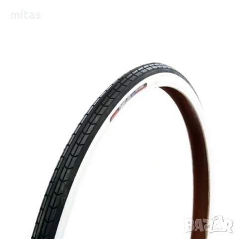 Външна гума за ивалидна количка CST 24 x 1 3/8 (37-540) Черна/бял борд, снимка 2 - Части за велосипеди - 44473657