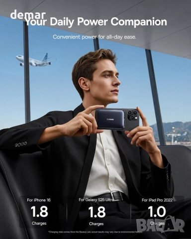 Външна батерия Baseus Picogo Magsafe, 10000mAh Qi2.2 сертифицирана, снимка 8 - Външни батерии - 52063706