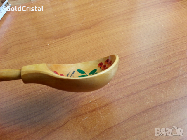 Руска дървена лъжица черпак, снимка 2 - Антикварни и старинни предмети - 36461958