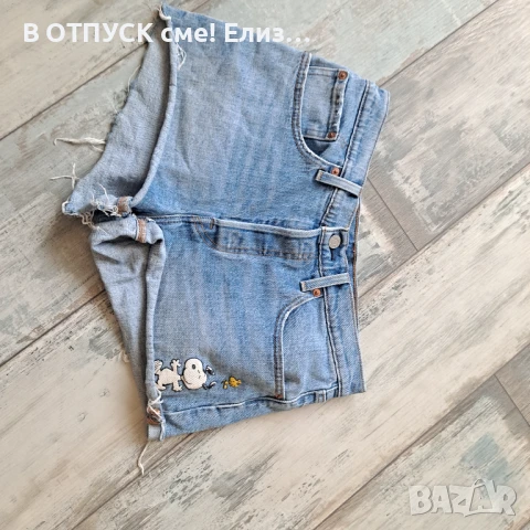 Къси дънкови панталони Levis 501 Peanut Снупи lmtd edition оригинал, снимка 5 - Панталони - 51166893