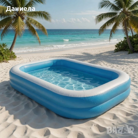 Надуваем семеен басейн 200x150 см + компактна електрическа помпа
