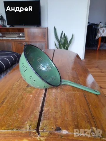 Стар емайлиран гевгир,цедка #2