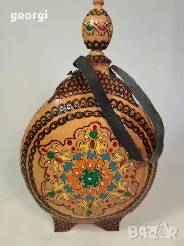 голяма декоративна дървена бъклица 7/3, снимка 4 - Антикварни и старинни предмети - 49784028