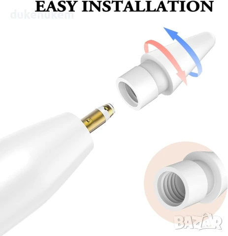 НОВИ! 4 върха с висока чувствителност+адаптер за зареждане Apple Pencil, снимка 2 - Друга електроника - 51092718