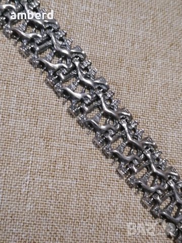 Уникална мъжка сребърна гривна , снимка 7 - Гривни - 39192151