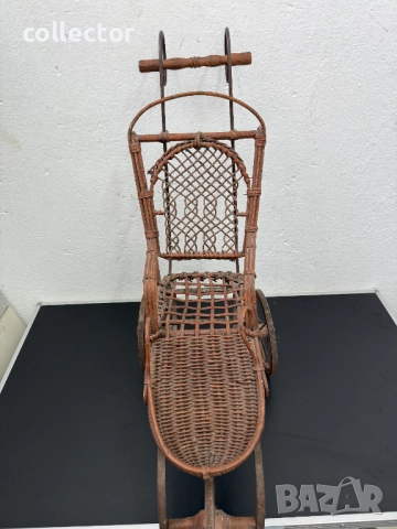 Стара детска количка за кукли 19в. №7574, снимка 5 - Антикварни и старинни предмети - 52300280