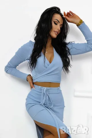 Дамски комплект горнище и миди пола 828, снимка 14 - Комплекти - 49408074