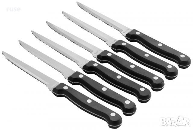 НОВИ! Комплект ножове за месо стекове пържоли 6 броя в Прибори за хранене,  готвене и сервиране в гр. Русе - ID37240193 — Bazar.bg