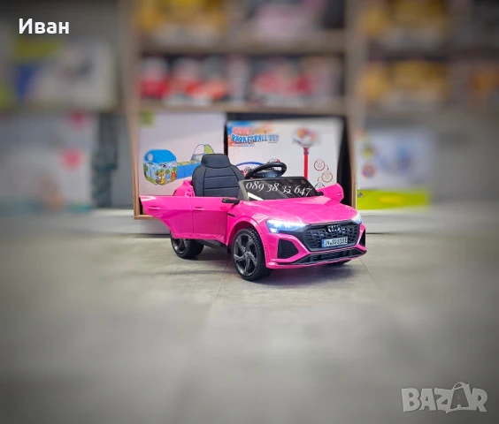 ТОП ЦЕНА!НОВО!Акумулаторен джип Audi SQ8 с 12V батерия,меки гуми,кожена седалка