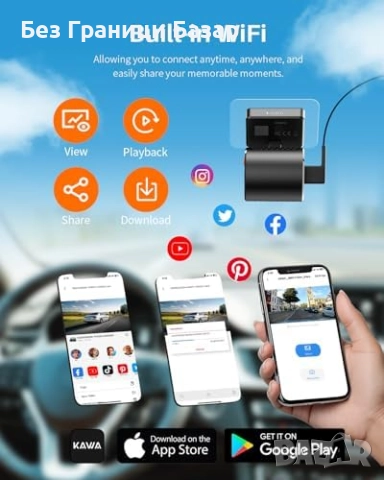 Нова Скрита мини dash cam камера за кола 2K с паркинг режим и нощно виждане, снимка 6 - Друга електроника - 51596151