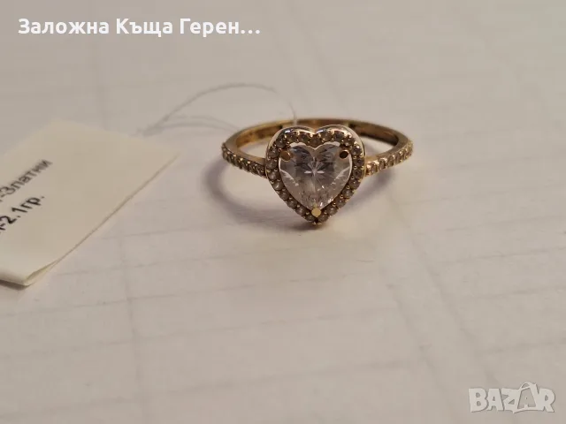 Дамски златен пръстен 2,10гр., снимка 2 - Пръстени - 56258630