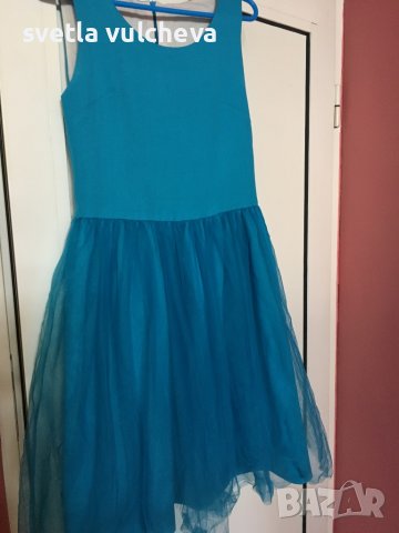 Дамска синя рокля пачка, снимка 6 - Рокли - 36619089