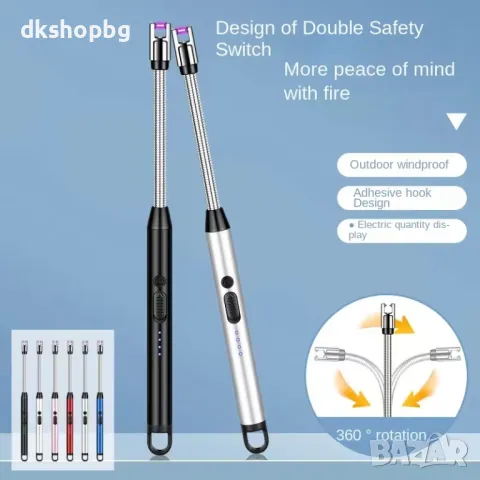 891-2 Ветроустойчива USB дълга кухненска запалка, снимка 6 - Други стоки за дома - 48987960