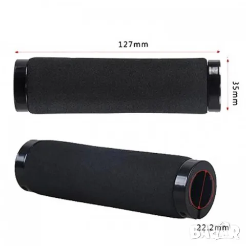 Черни антиплъзгащи дръжки за велосипед 120 mm, снимка 2 - Части за велосипеди - 55866808