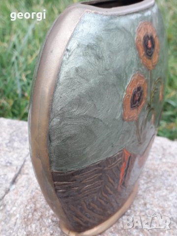 Немска бронзова ваза, снимка 3 - Вази - 31297260