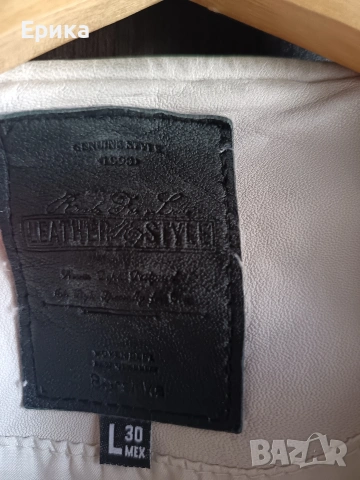 Бяло кожено яке естествена кожа , снимка 8 - Якета - 54332902