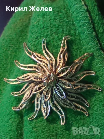 СТАРИННА ФИНА ФИЛИГРАННА СРЕБЪРНА БРОШКА ЦВЕТЕ СРЕБРО ВИСОКА ПРОБА РЪЧНА МАЙСТОРСКА РАБОТА 47957, снимка 17 - Антикварни и старинни предмети - 48476640