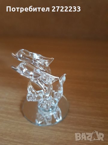 Нова изящна стъклена фигурка делфини , снимка 12 - Статуетки - 30097401