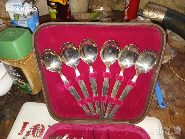 Посребрен Комплект за Хранене. СССР.70те.г., снимка 2 - Прибори за хранене, готвене и сервиране - 54153568