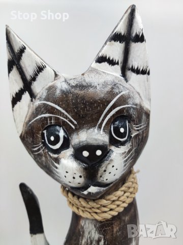 Котка дърворезба Индонезия , снимка 2 - Декорация за дома - 38125615