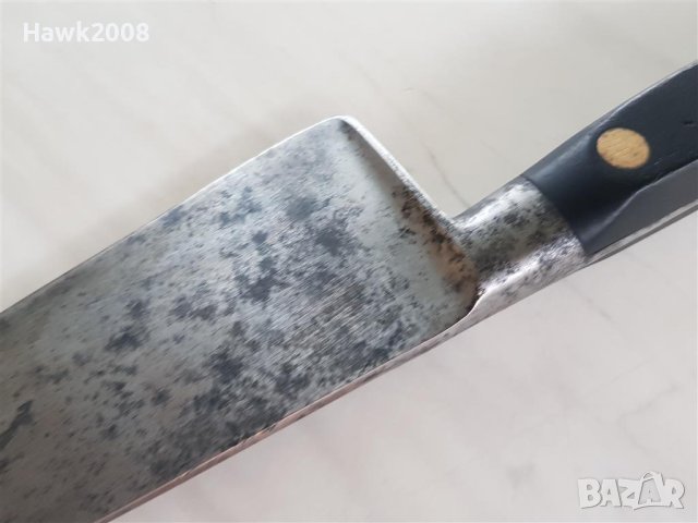 Уникален стар интересен и качествен кован нож с бронзови нитове, снимка 7 - Антикварни и старинни предмети - 42043471