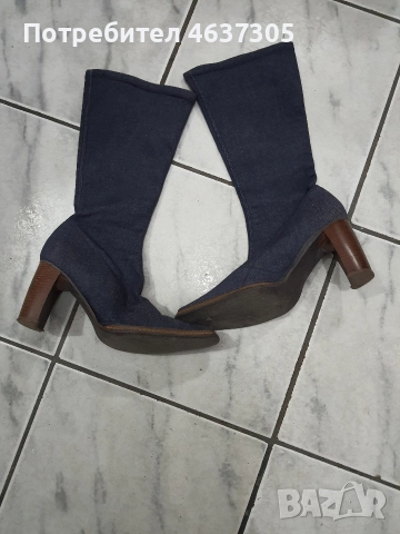 Ластични дънкови тъмно сини ботуши