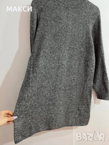 Марков еластичен топъл блузон в сиво -машинно плетиво, снимка 2 - Блузи с дълъг ръкав и пуловери - 39970751