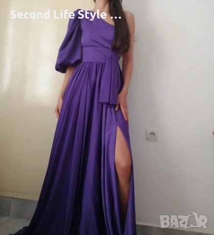 Дълга луксозна официална бална / вечерна / абитуриентска лилава рокля р-р XS - марка Actualee, снимка 2 - Рокли - 54224765