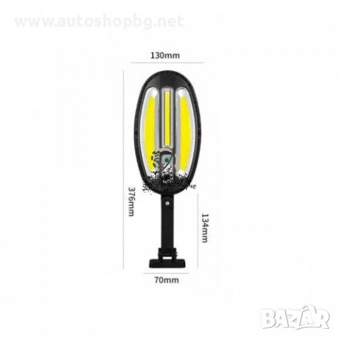 Соларна LED улична лампа 300 W ,HB8288A, овална, 138 LED COB, снимка 3 - Прожектори - 37541557