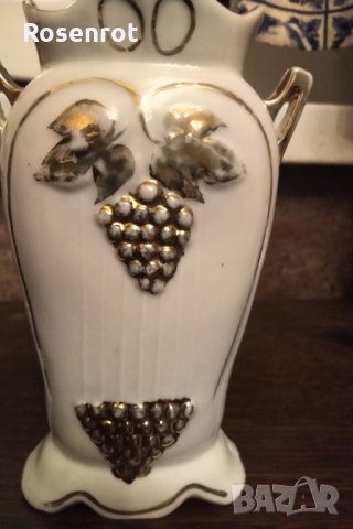 Порцеланова баварска ваза с позлата , снимка 3 - Вази - 30777986