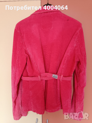 Страхотно розово вталено джинсово сако, размер 40 (М), снимка 2 - Сака - 44741473