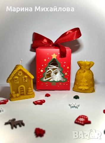 Коледни свещи от 100% чист пчелен восък, снимка 10 - Други - 52662796