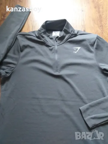 Gymshark Arrival 1/4 Zip Pullover - страхотна фитнес блуза М КАТО НОВА 100% оригинал точни размери д, снимка 5 - Спортни дрехи, екипи - 48146289